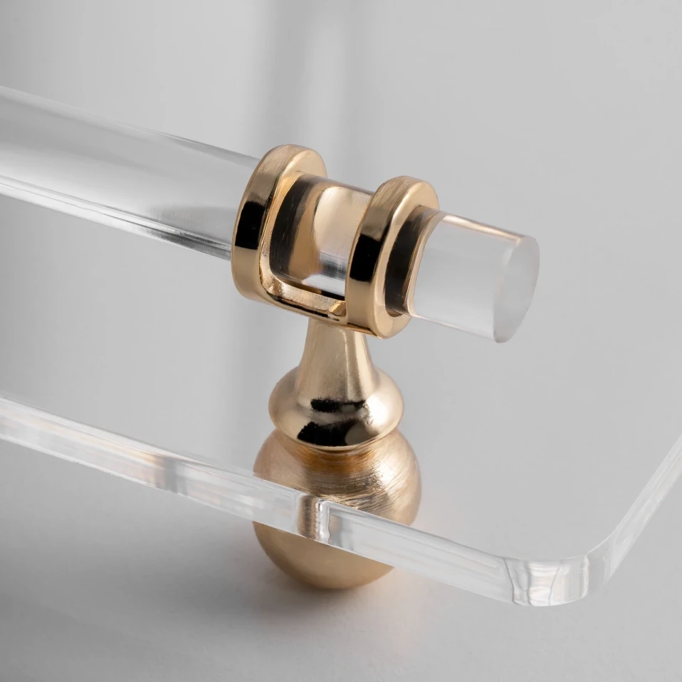 Etser Pirinç Kulp Detaylı Pleksi Tepsi 40x17 cm - 2