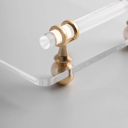 Etser Pirinç Kulp Detaylı Pleksi Tepsi 40x17 cm - 3