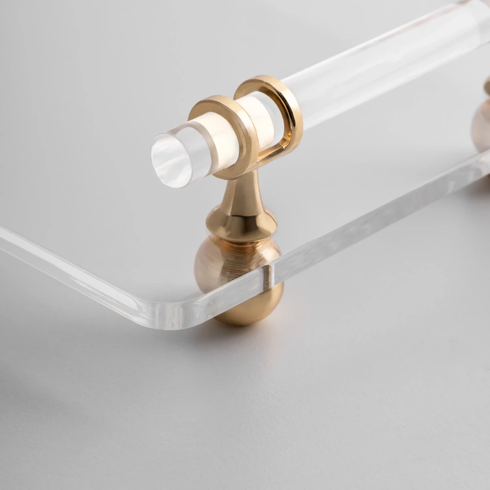 Etser Pirinç Kulp Detaylı Pleksi Tepsi 40x17 cm - 3