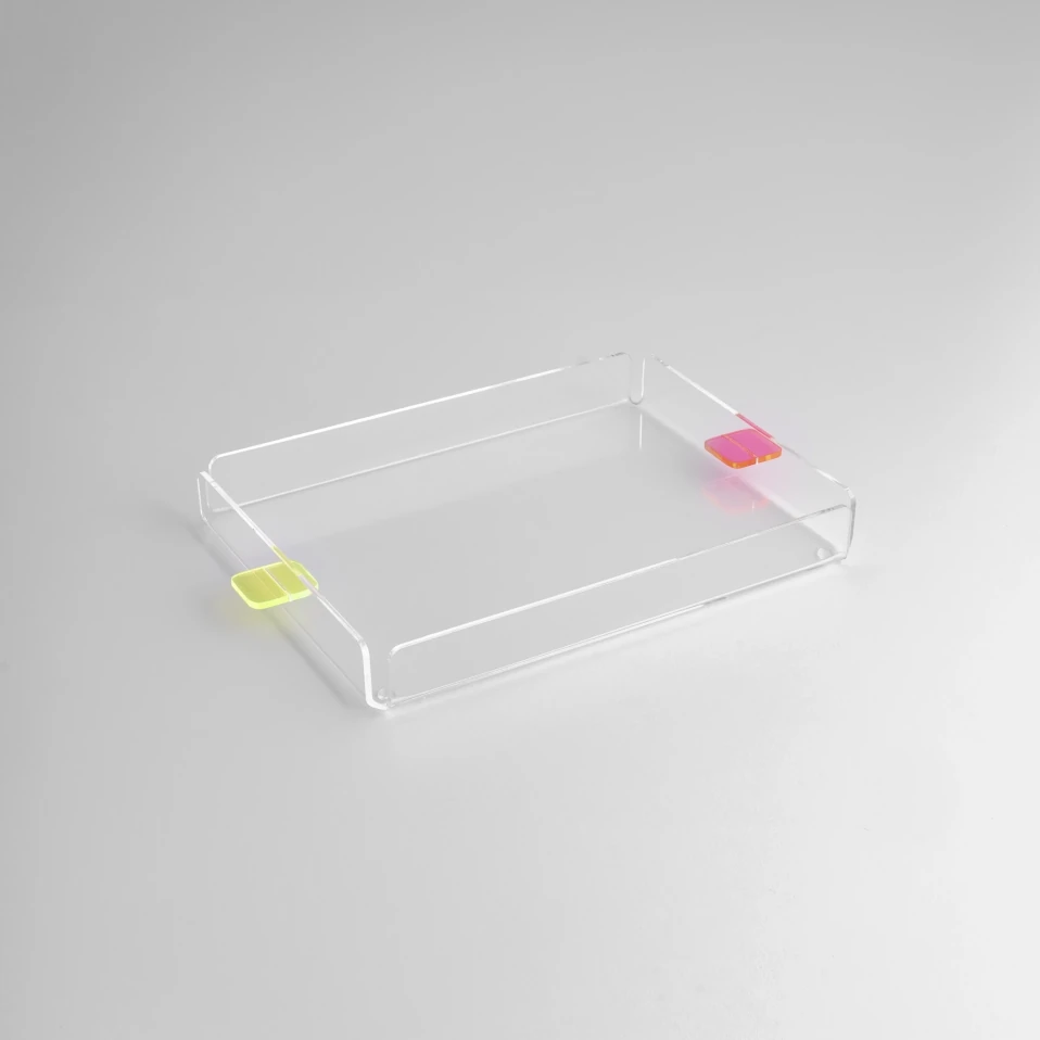 Manta Renkli Kulp Detaylı Pleksi Tepsi 30x22 cm - 4