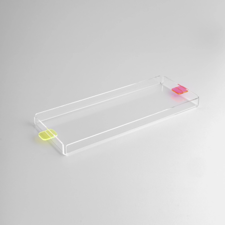 Manta Renkli Kulp Detaylı Pleksi Tepsi 40x17 cm - 4