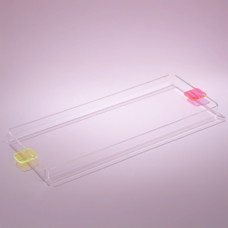 Manta Renkli Kulp Detaylı Pleksi Tepsi 40x17 cm - Qua Home