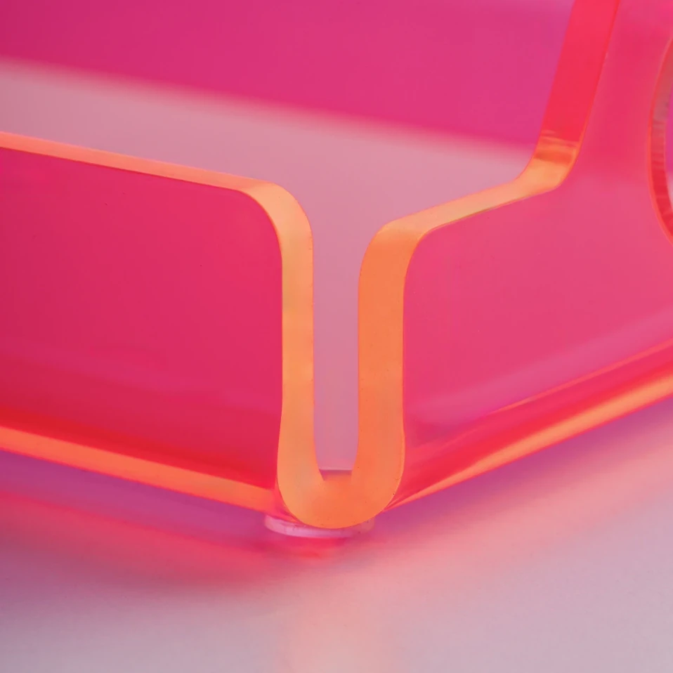 Vasa Neon Pleksi Tepsi Pembe 35x20 cm - 2