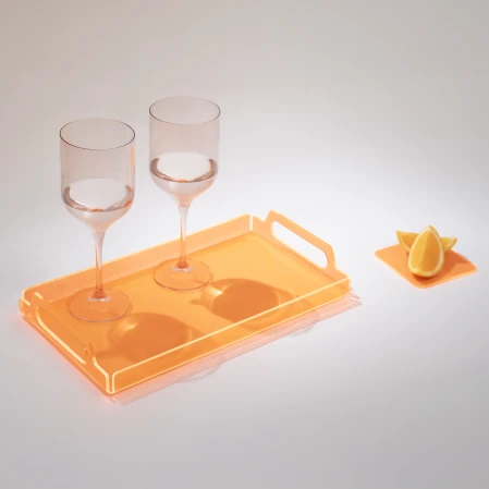 Vasa Neon Pleksi Tepsi Turuncu 35x20 cm - 3