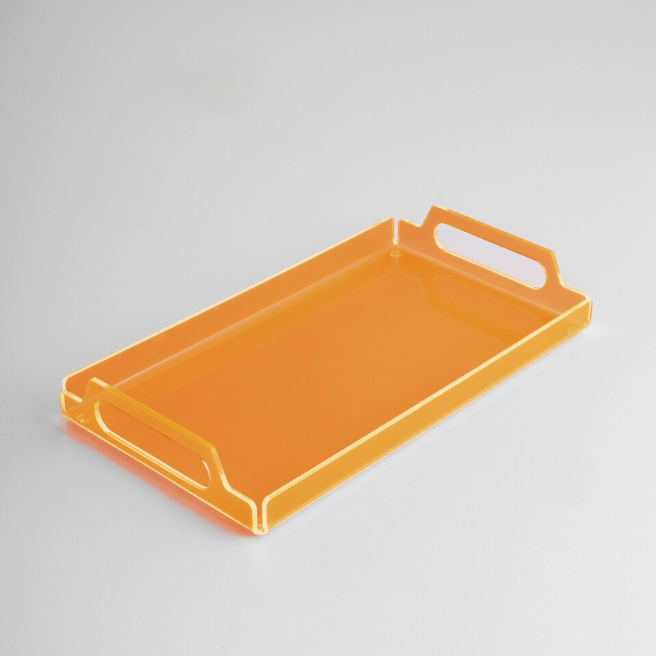 Vasa Neon Pleksi Tepsi Turuncu 35x20 cm - Qua Home