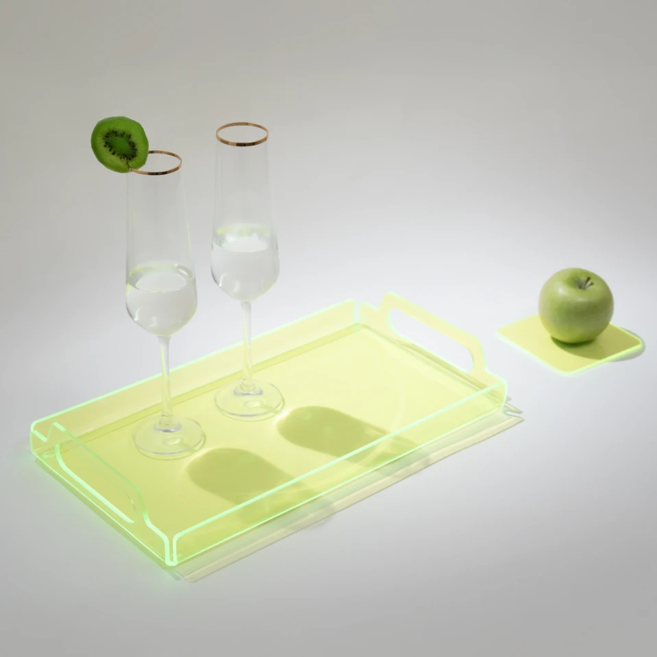 Vasa Neon Pleksi Tepsi Yeşil 35x20 cm - 3