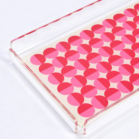 Vals Pleksi Renkli Pembe Tepsi 40x17 cm - 2