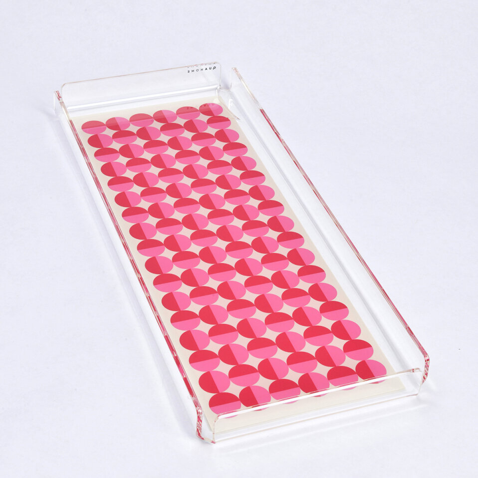 Vals Pleksi Renkli Pembe Tepsi 40x17 cm - 3