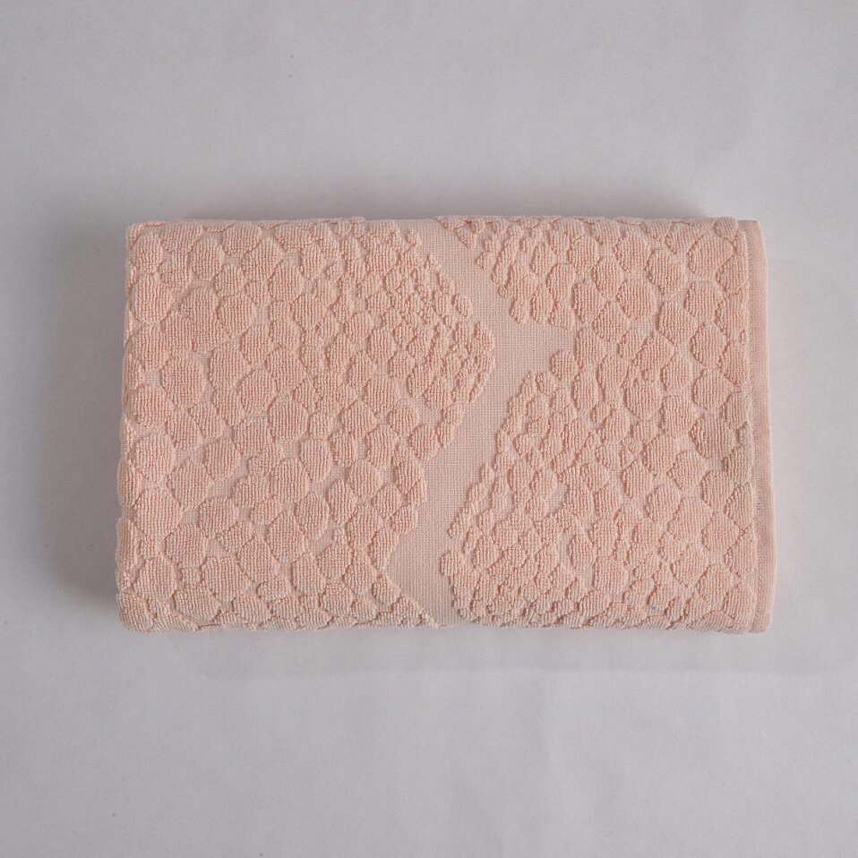 Velune Pamuk Banyo Havlusu Pembe 90x150 Cm - 1