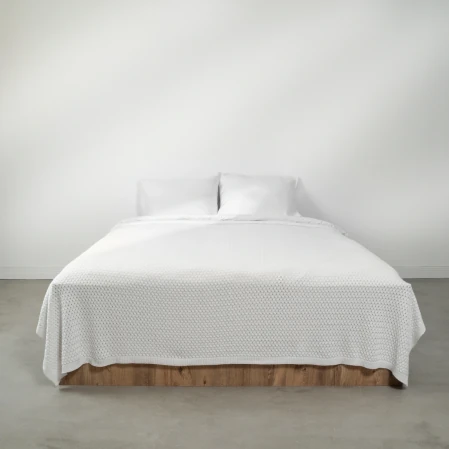 Novah Triko Çift Kişilik Battaniye Beyaz 200x220 cm - 1