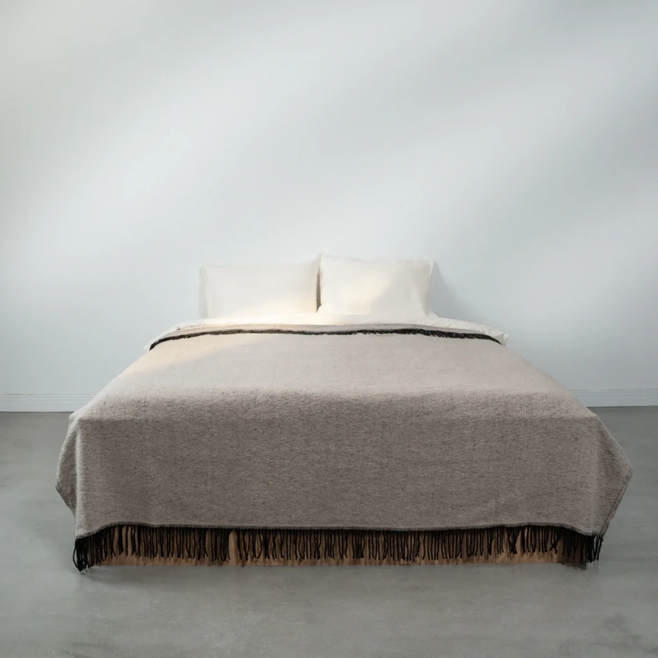 Shear Çift Kişilik Battaniye Taş 200x220 cm - Qua Home