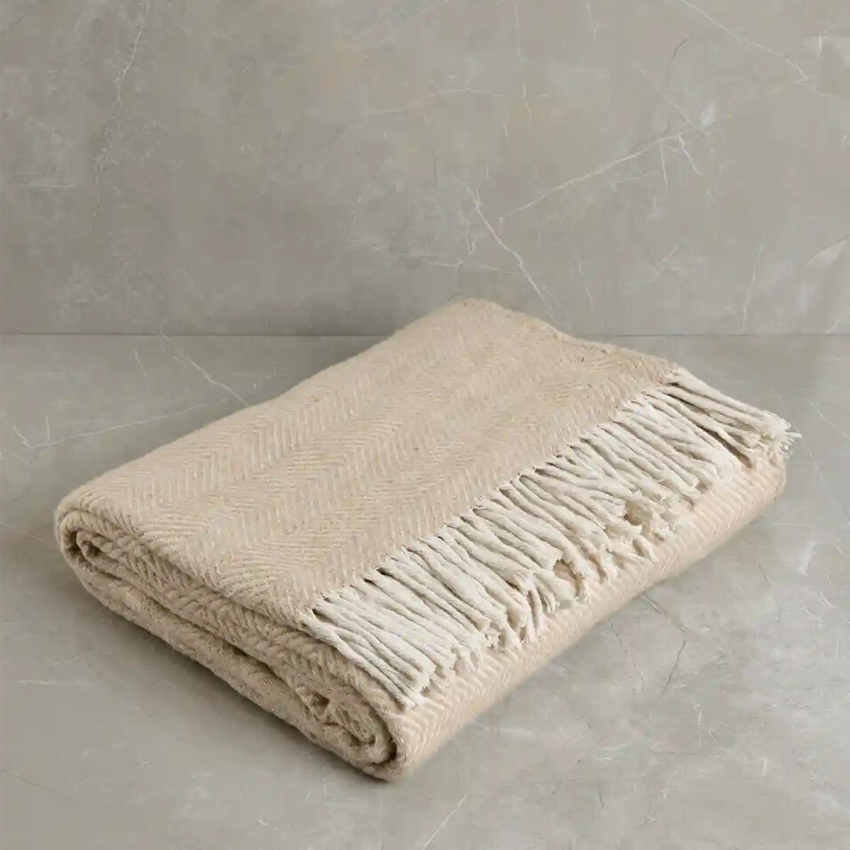 Moe Tek Kişilik Battaniye Bej 150x200 cm - Qua Home