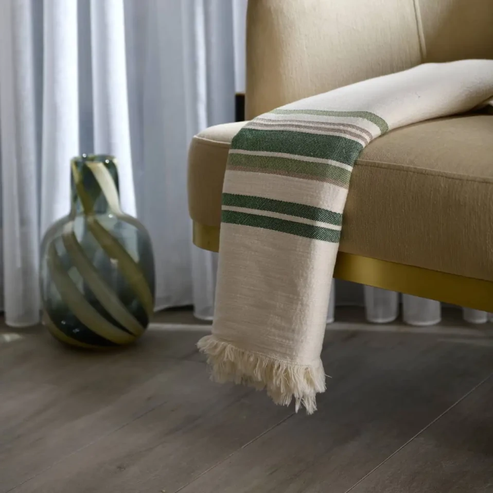 Mantis Pamuklu Tv Battaniyesi Bej Yeşil 130x170 cm - 6