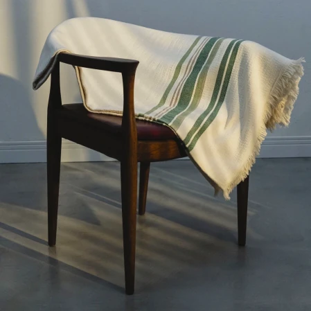 Mantis Pamuklu Tv Battaniyesi Bej Yeşil 130x170 cm - 1