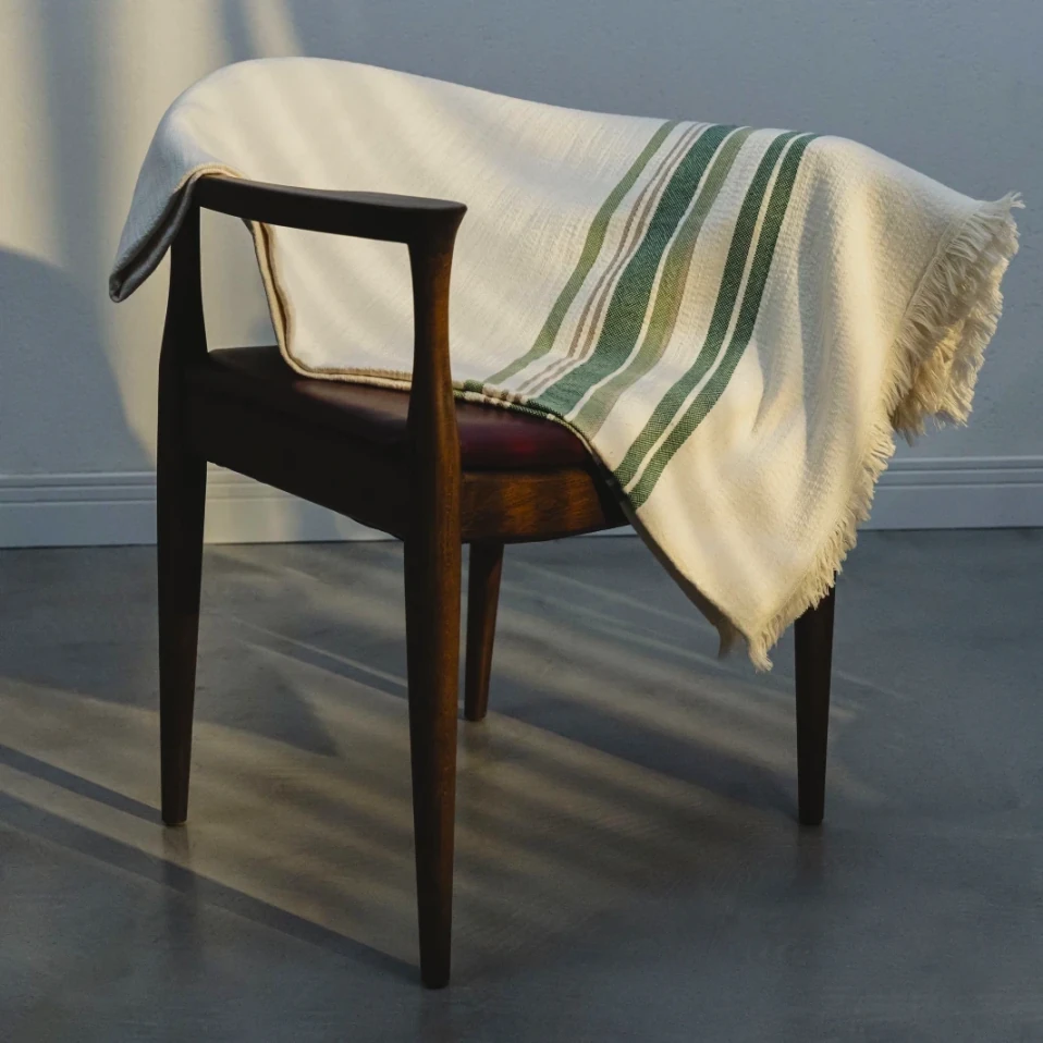 Mantis Pamuklu Tv Battaniyesi Bej Yeşil 130x170 cm - Qua Home