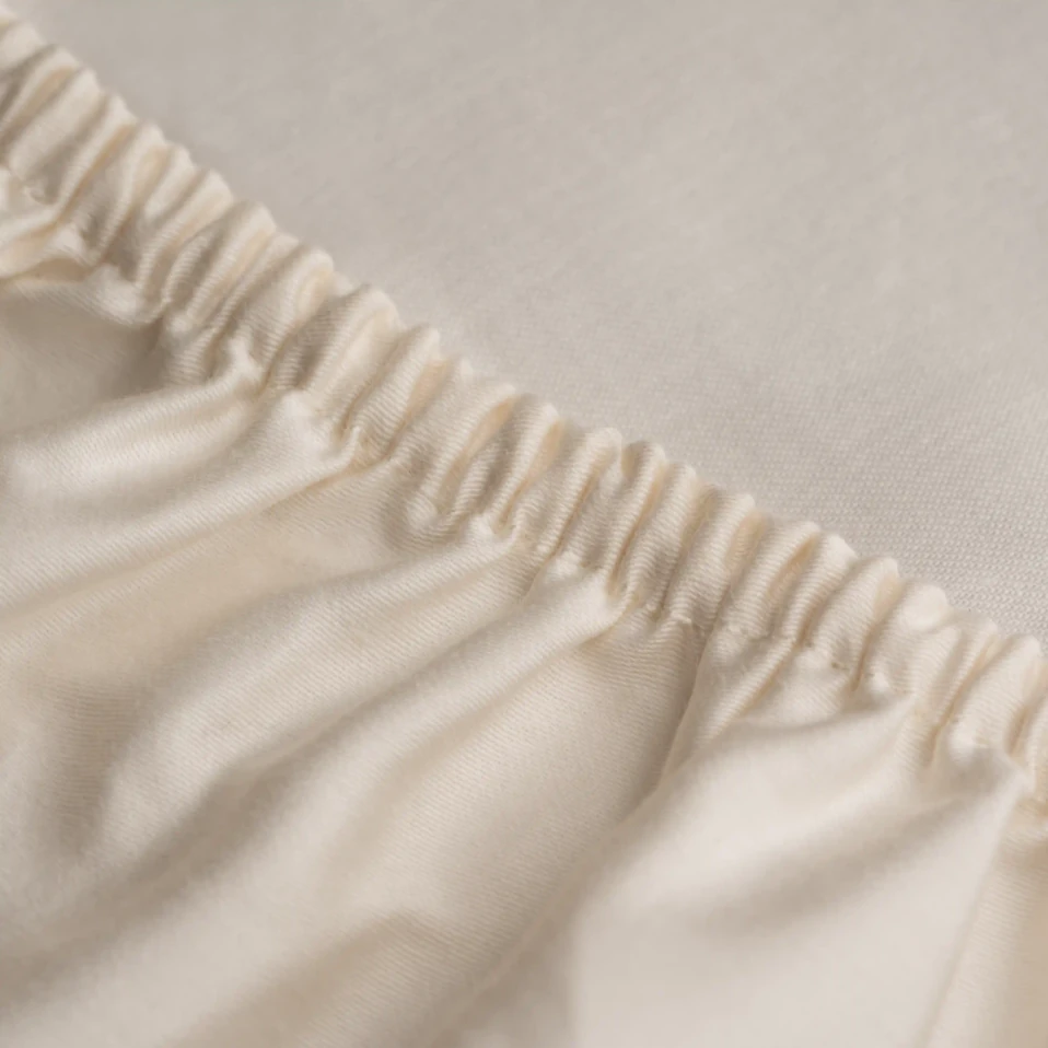 Odin 300 TC Pamuk Saten Çift Kişilik Lastikli Çarşaf Ekru - 3