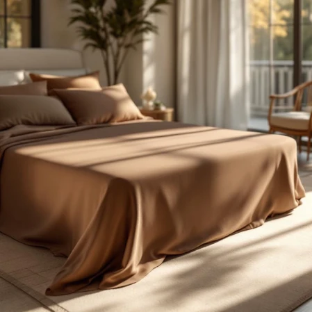 Soho 200 TC Pamuk Perkal King Size Çarşaf Kahverengi - 2