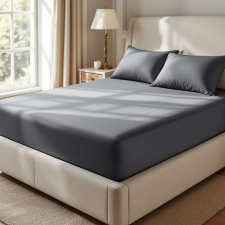 Odin 300 TC Pamuk Saten King Size Lastikli Çarşaf Antrasit 