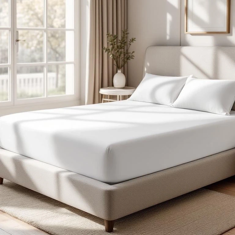 Soho 200 TC Pamuk Perkal King Size Lastikli Çarşaf Beyaz - Qua Home