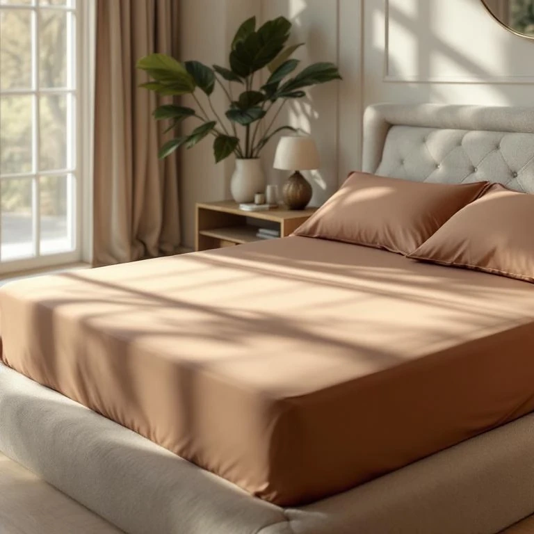 Soho 200 TC Pamuk Perkal King Size Lastikli Çarşaf Kahverengi - Qua Home