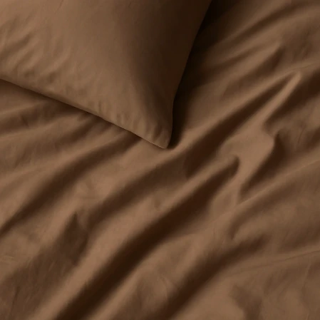 Soho 200 TC Pamuk Perkal Tek Kişilik Çarşaf Kahverengi 