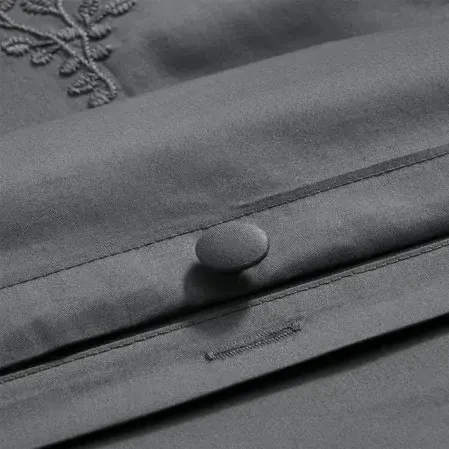 Carmen 300 Tc Pamuk Saten Nakışlı Çift Kişilik Nevresim Seti Gri - 3