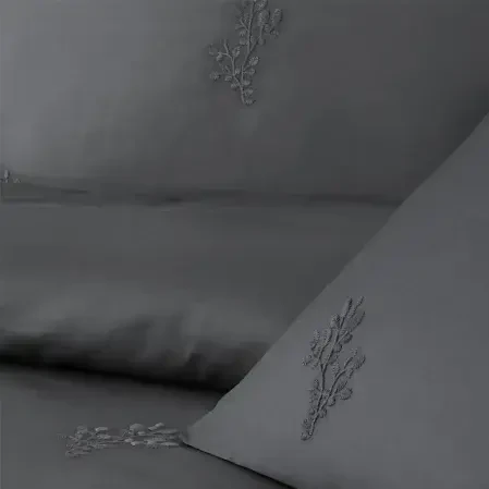 Carmen 300 Tc Pamuk Saten Nakışlı Çift Kişilik Nevresim Seti Gri - 2