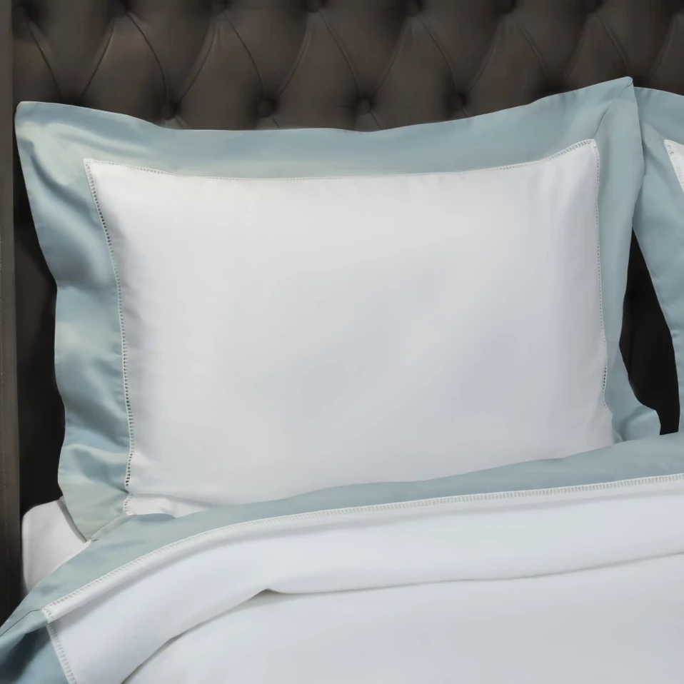 Loren 300 Tc Pamuk Saten Aksesuarlı Çift Kişilik Nevresim Takımı Beyaz Mint - 2