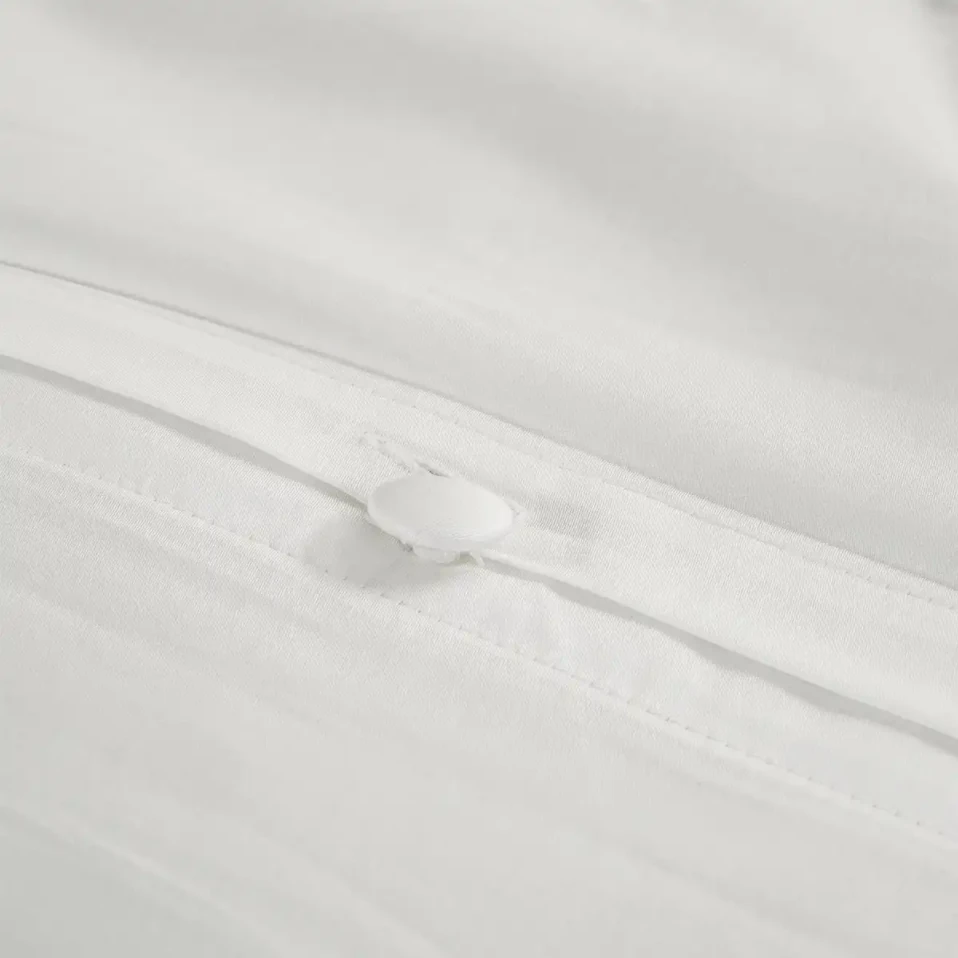 Loren 300 Tc Pamuk Saten Aksesuarlı Çift Kişilik Nevresim Takımı Beyaz Mint - 3