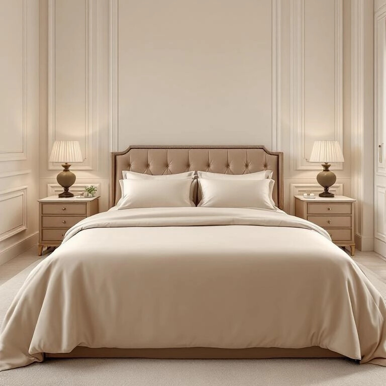 Soho 200 TC Pamuk Perkal Çift Kişilik Nevresim Seti Bej - 1