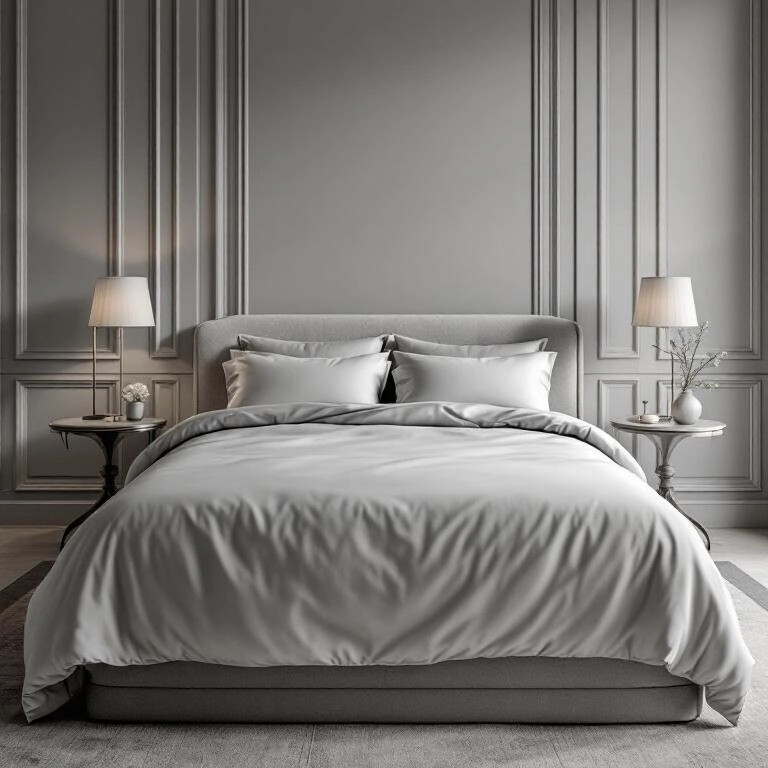 Soho 200 TC Pamuk Perkal Çift Kişilik Nevresim Gri - Qua Home