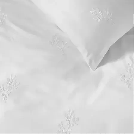 Carmen 300 Tc Pamuk Saten Nakışlı King Size Nevresim Seti Beyaz - 2