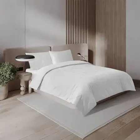 Carmen 300 Tc Pamuk Saten Nakışlı King Size Nevresim Seti Beyaz - 1