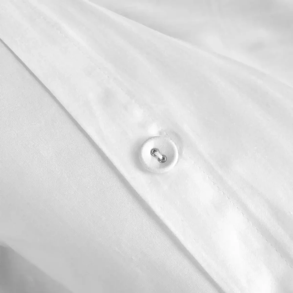 Gloria 300 Tc Pamuk Saten Nakışlı King Size Nevresim Seti Beyaz Antrasit - 3