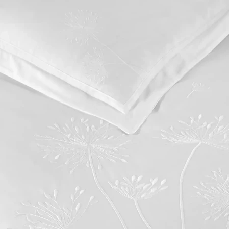 Gloria 300 Tc Pamuk Saten Nakışlı King Size Nevresim Seti Beyaz Bej - 2