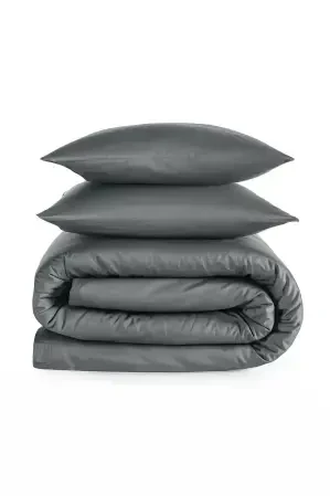 Odin 300 TC Pamuk Saten King Size Nevresim Seti Antrasit - 5