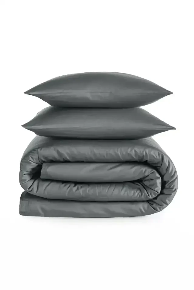 Odin 300 TC Pamuk Saten King Size Nevresim Seti Antrasit - 5