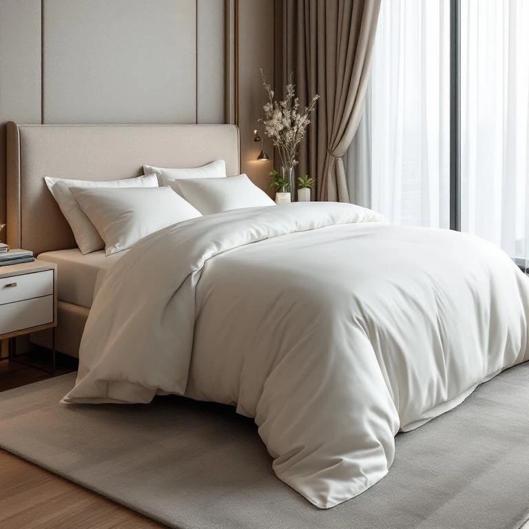 Odin 300 TC Pamuk Saten King Size Nevresim Seti Ekru - Qua Home