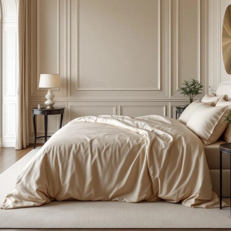 Soho 200 TC Pamuk Perkal King Size Nevresim Seti Bej - 2