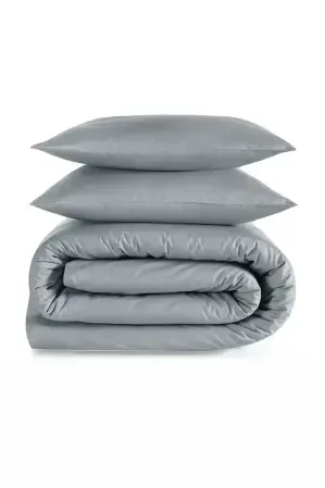 Soho 200 TC Pamuk Perkal King Size Nevresim Seti Gri - 5