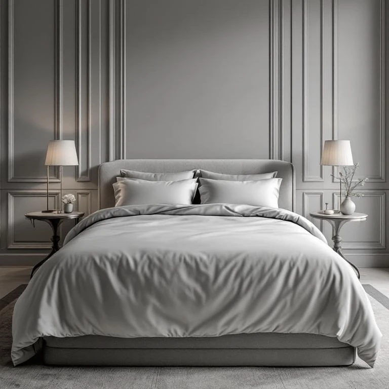 Soho 200 TC Pamuk Perkal King Size Nevresim Seti Gri - Qua Home