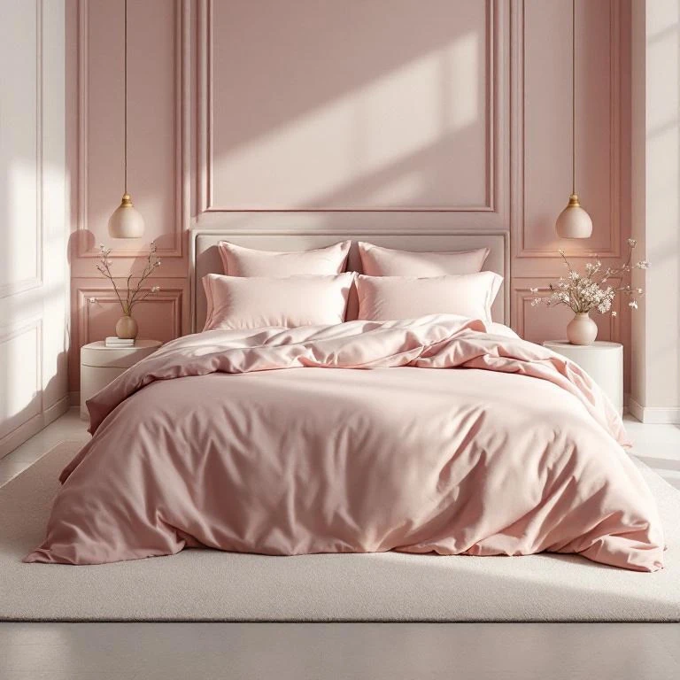 Soho 200 TC Pamuk Perkal King Size Nevresim Seti Pembe - 1