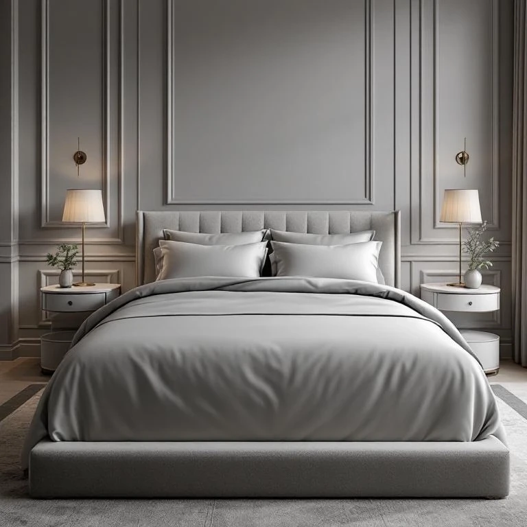 Soho 200 TC Pamuk Perkal King Size Nevresim Gri - Qua Home