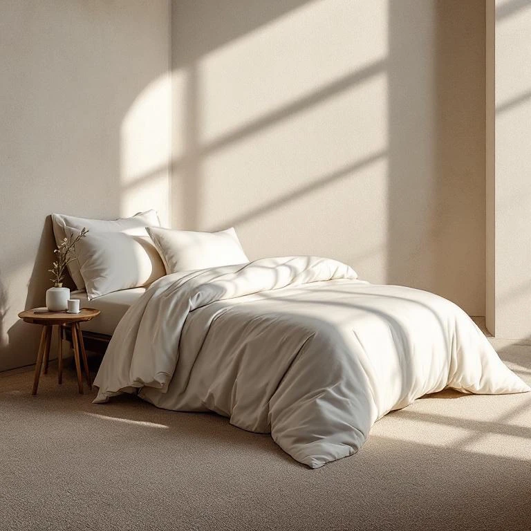 Odin 300 TC Pamuk Saten Tek Kişilik Nevresim Ekru - Qua Home