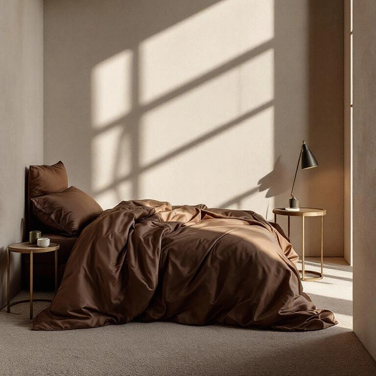 Soho 200 TC Pamuk Perkal Tek Kişilik Nevresim Kahverengi - Qua Home