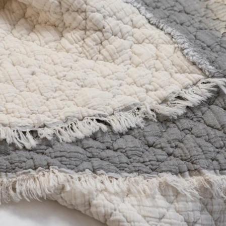 Jade Müslin Ekstra Dolgulu Çift Kişilik Yatak Örtüsü Antrasit 230x240 cm - 6