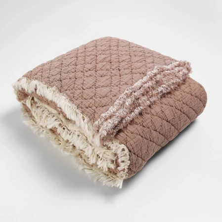 Jade Müslin Ekstra Dolgulu Çift Kişilik Yatak Örtüsü Kiremit 230x240 cm - 3