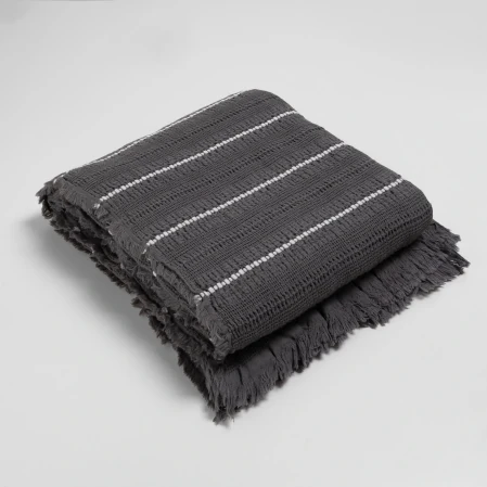 Marigold Pamuklu Çift Kişilik Yatak Örtüsü Antrasit 220*240 cm - 4