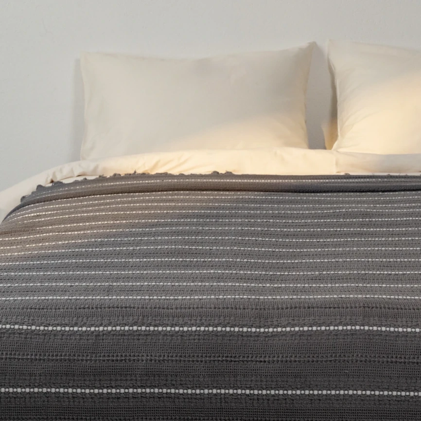 Marigold Pamuklu Çift Kişilik Yatak Örtüsü Antrasit 220*240 cm - 2