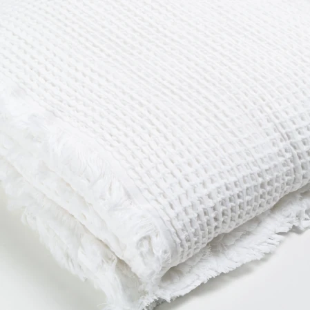 Terra Petek Dokulu Çift Kişilik Yatak Örtüsü Beyaz 220x240 cm - 4